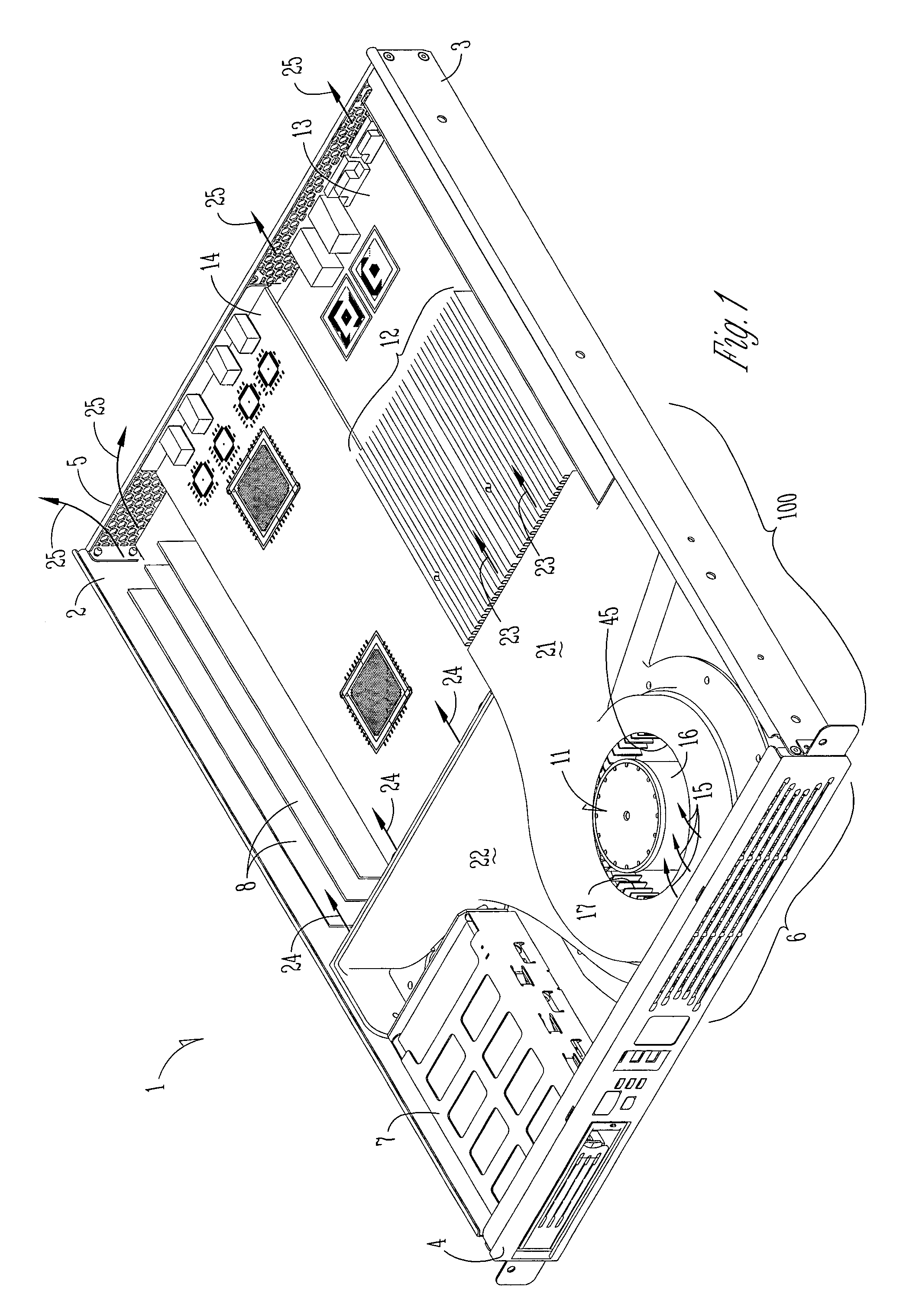Baffles for high capacity air-cooling systems for electronics apparatus