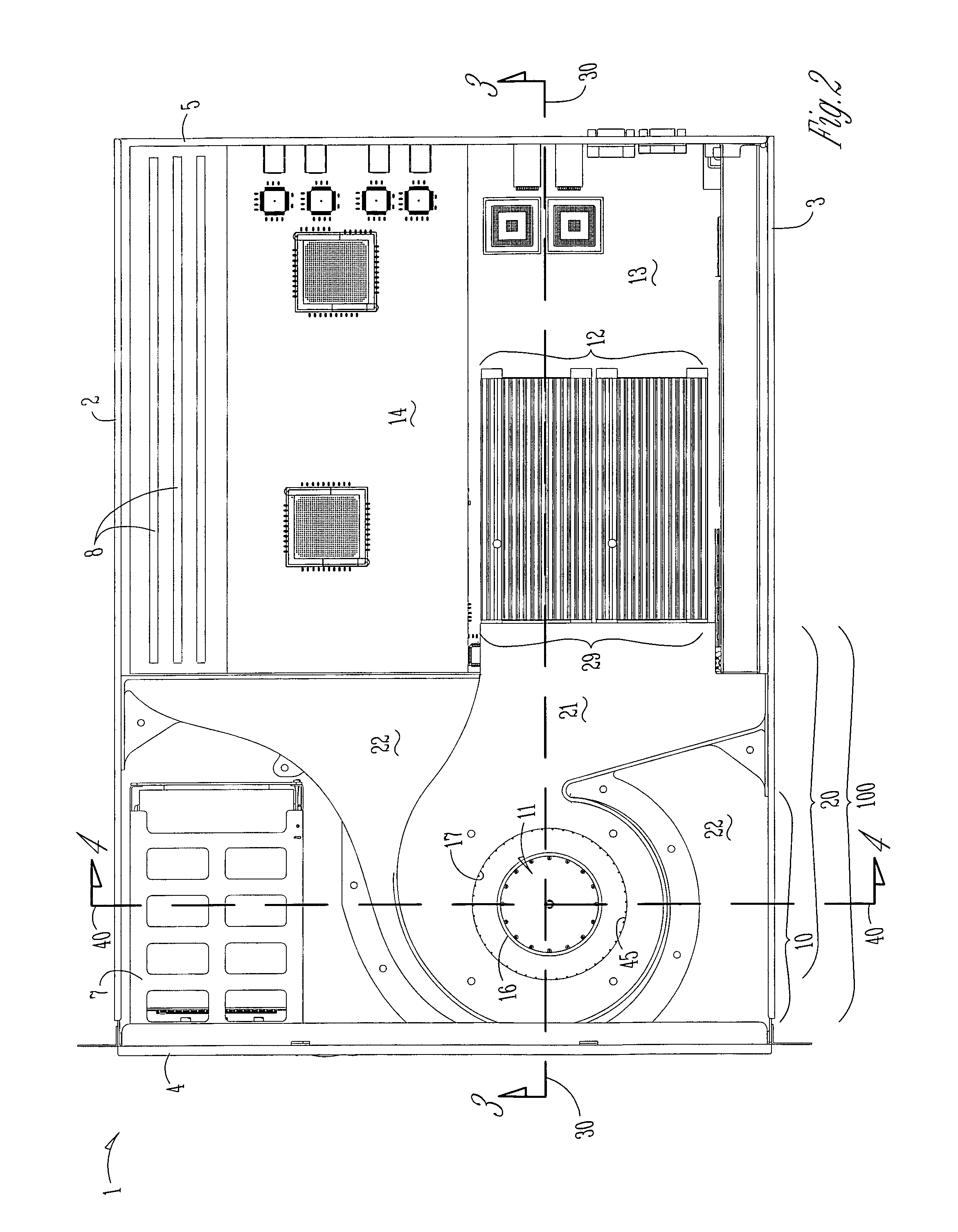 Baffles for high capacity air-cooling systems for electronics apparatus