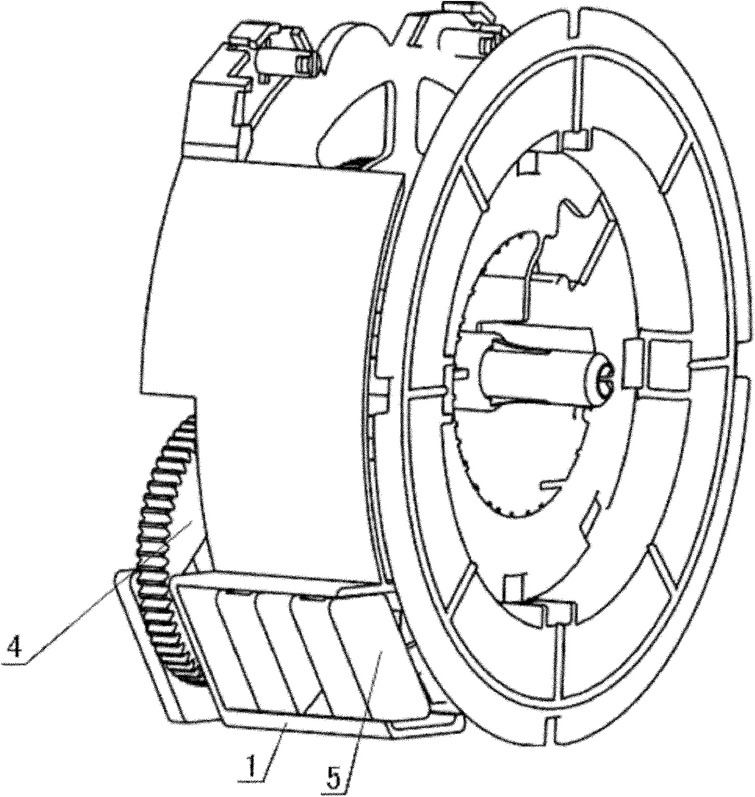 Swinging wire speed reducing device of wire winder