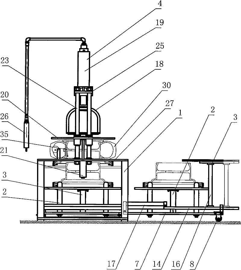 Tyre dismounting machine