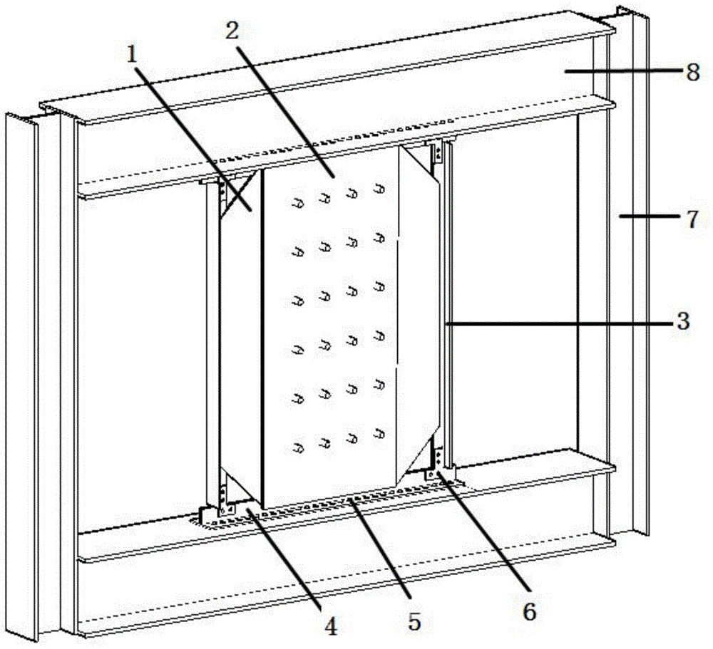 A prefabricated composite steel plate shear wall