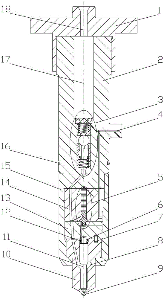 Pressure accumulator current limiting piezoelectric control injector