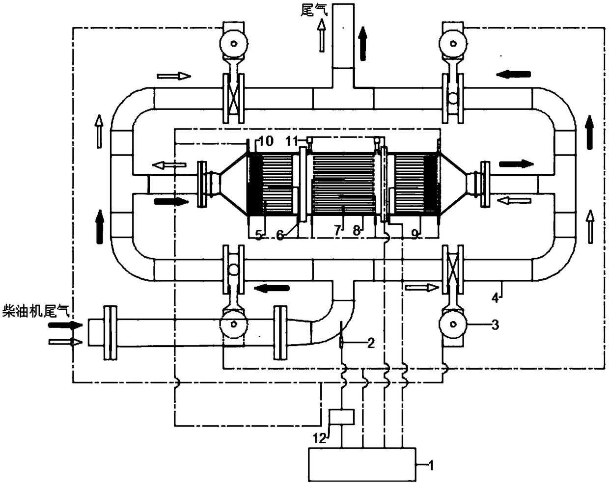 Diesel engine pollutant treatment system and method