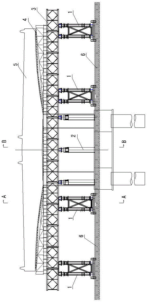 Mobile gantry frame and its construction method in the construction of large cantilever cover beam