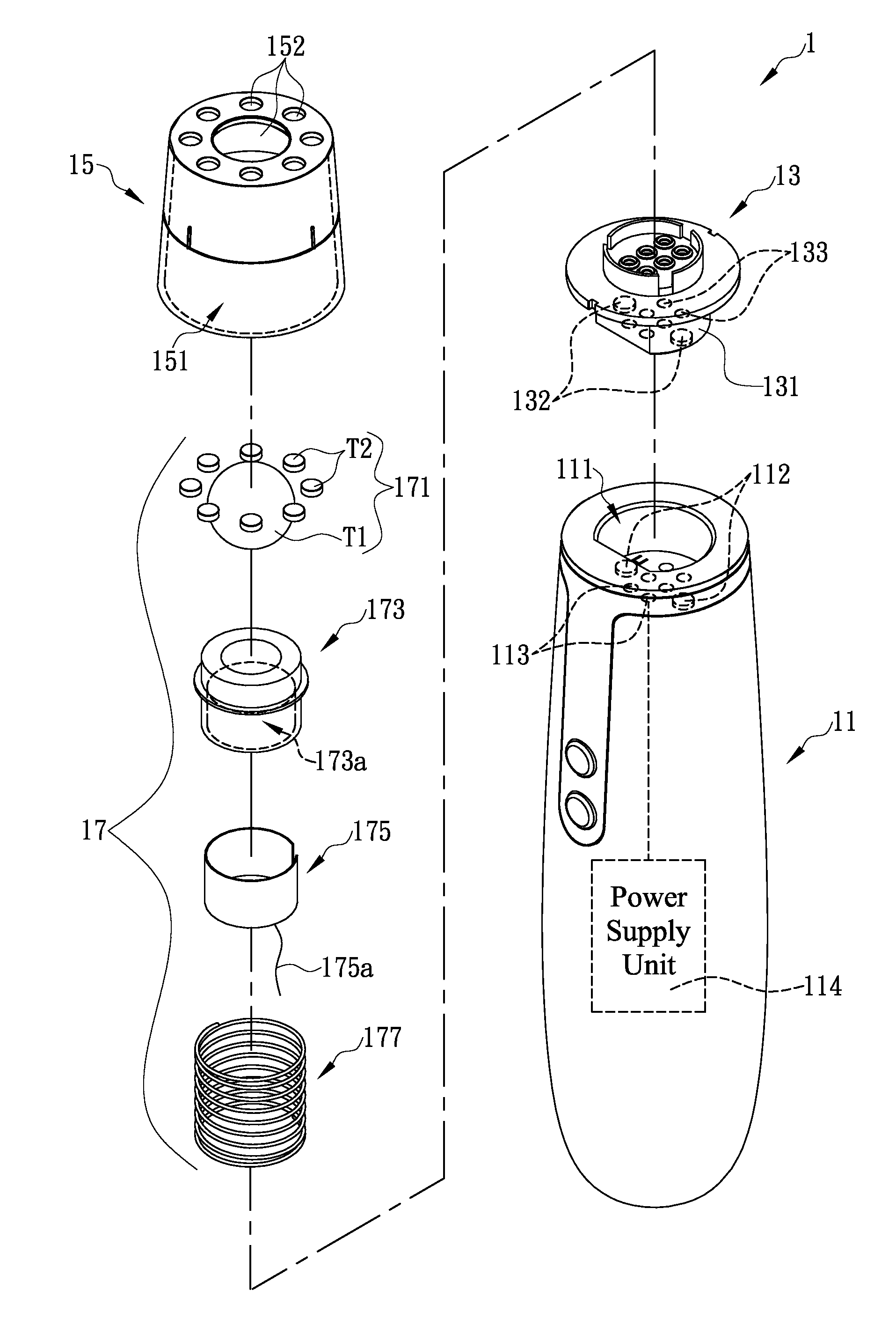 Cosmetic device disposed with magnetic attraction structure and replaceable cosmetic assembly