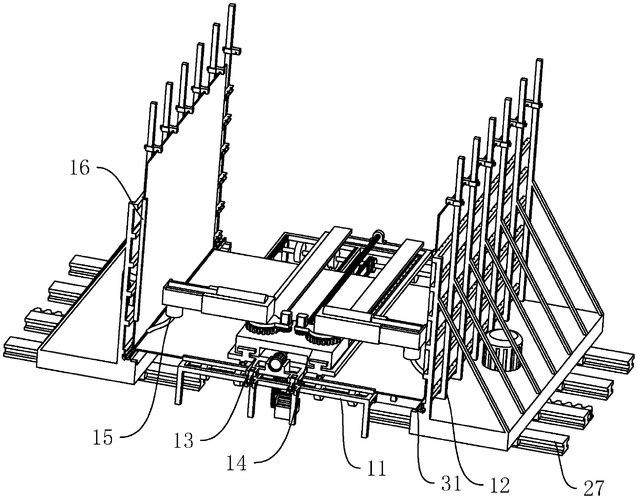 Outer wall welding unit for gaseous pollutant purification equipment