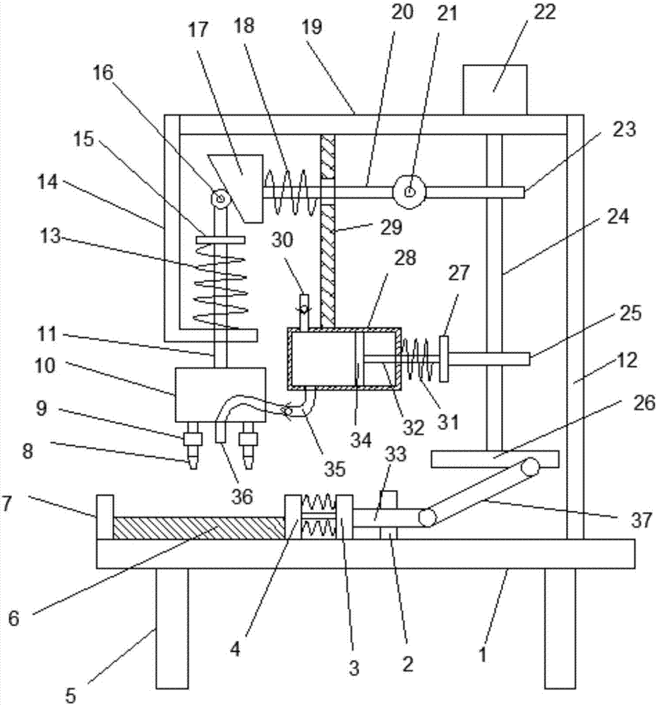 Self-cleaning type building timber equally-spaced punching device
