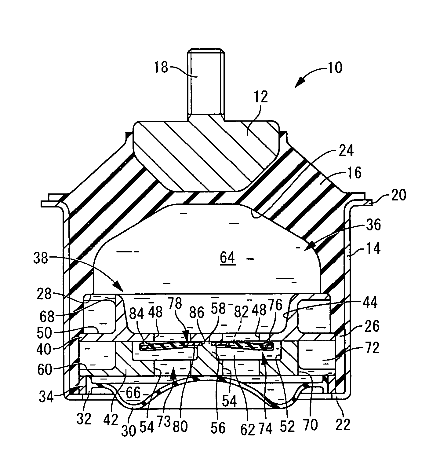 Fluid filled type vibration damping device