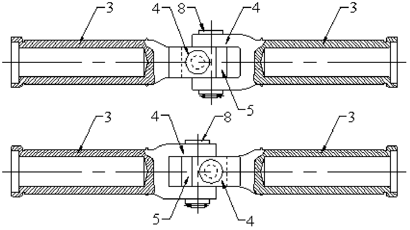 Connecting hardware fitting for sectional composite insulator