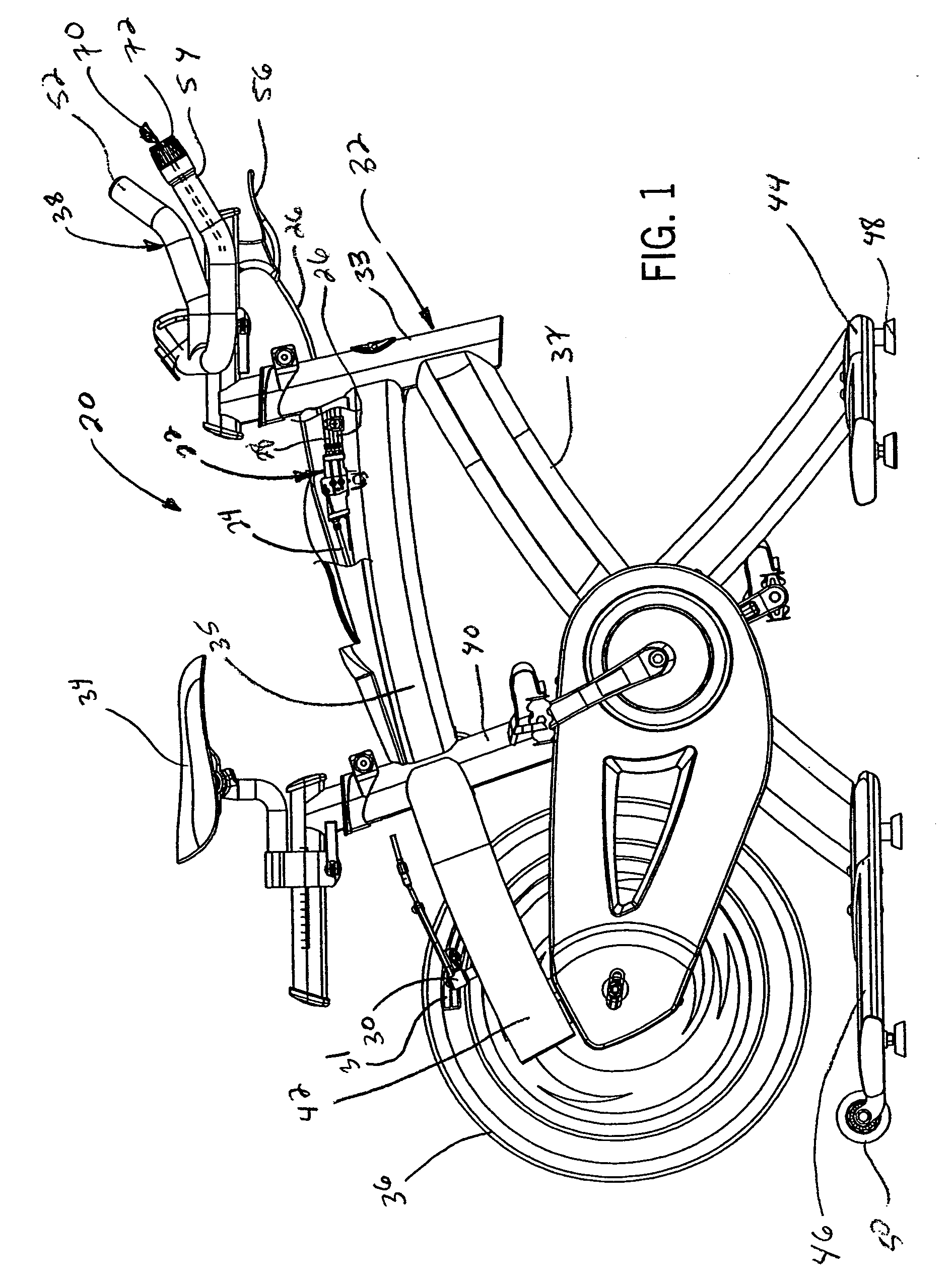 Cycling exerciser with single cable actuator for brake and resistance adjustment