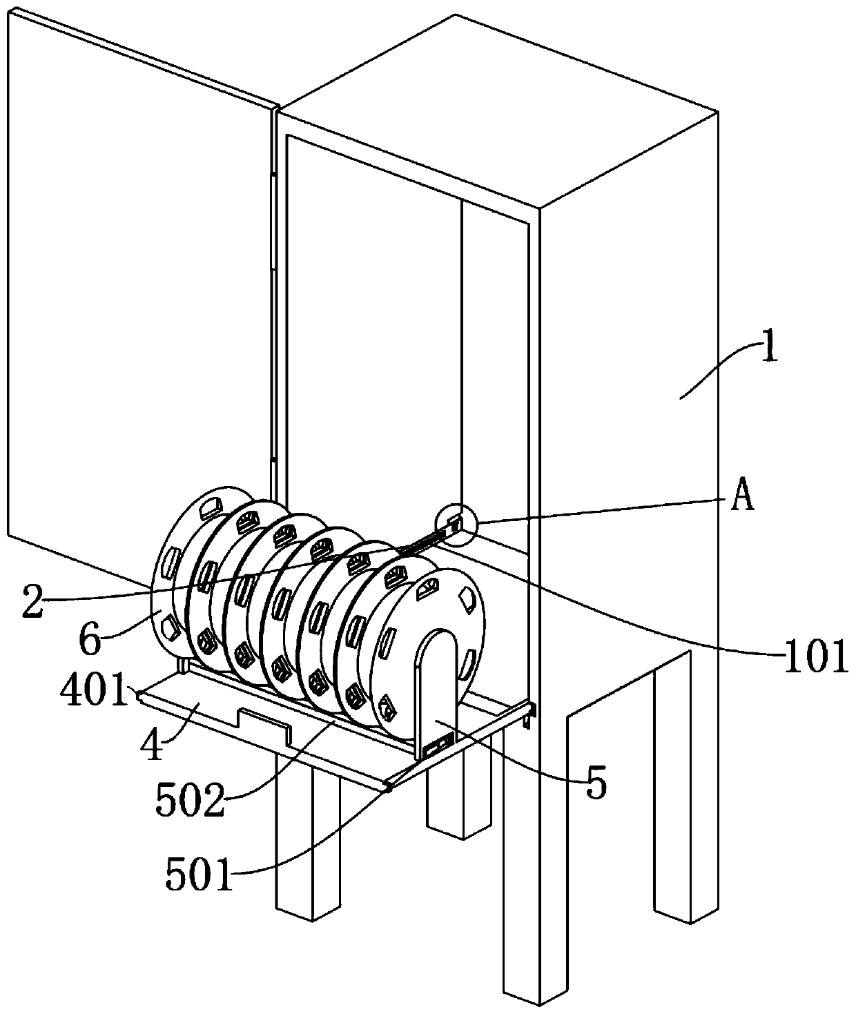 Detachable winding device used in power distribution cabinet