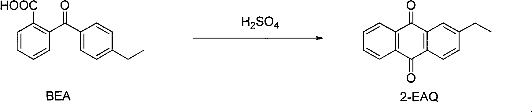 Device and process for continuously producing 2-ethyl anthracene quinone in channelization way