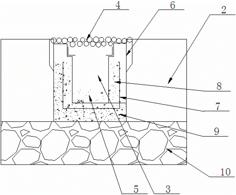 Immersed tube tunnel dry dock bottom floating layer structure with ultra-filtration drainage grooves