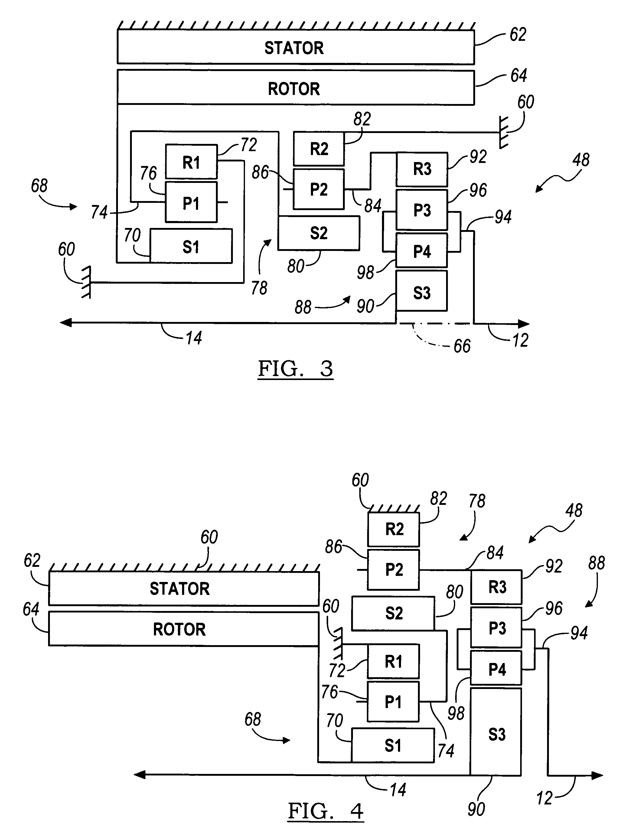 Speed reduction gear train with planetary differential for electric motor axle drive