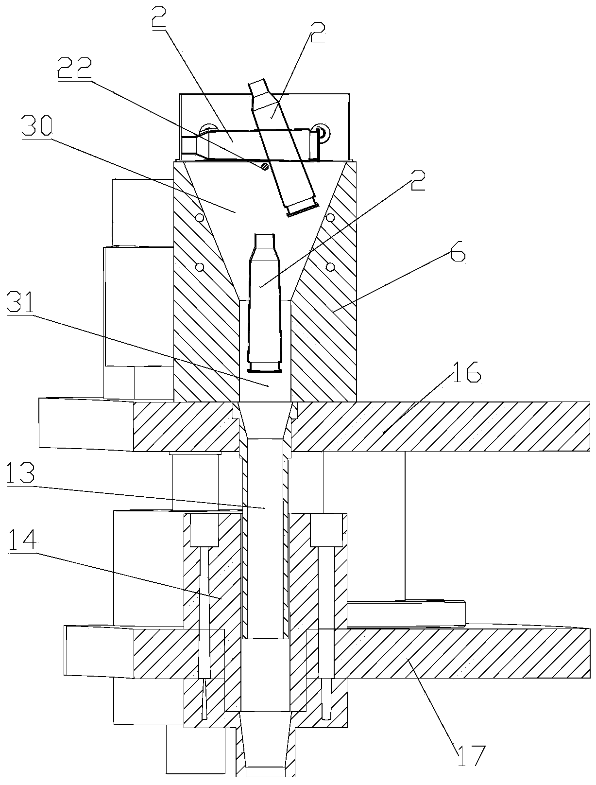 Cartridge case feeding device