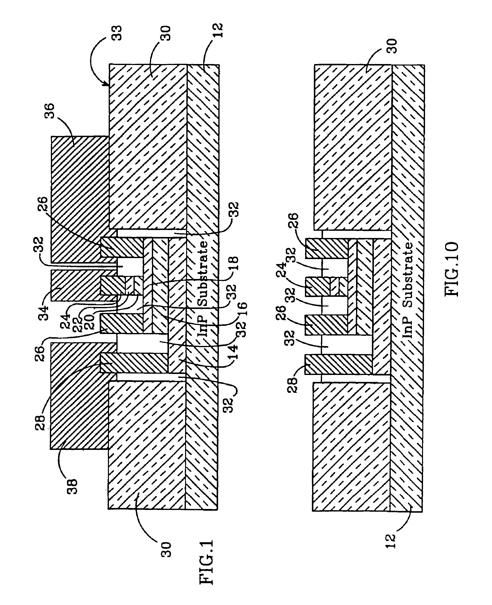 Heterojunction bipolar transistor with dielectric assisted planarized contacts and method for fabricating