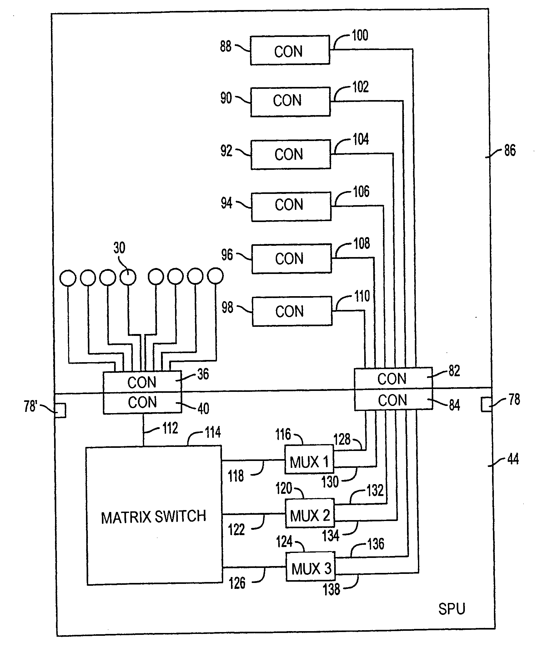 Universal mounting technique for video matrix switching with chassis volume reduction