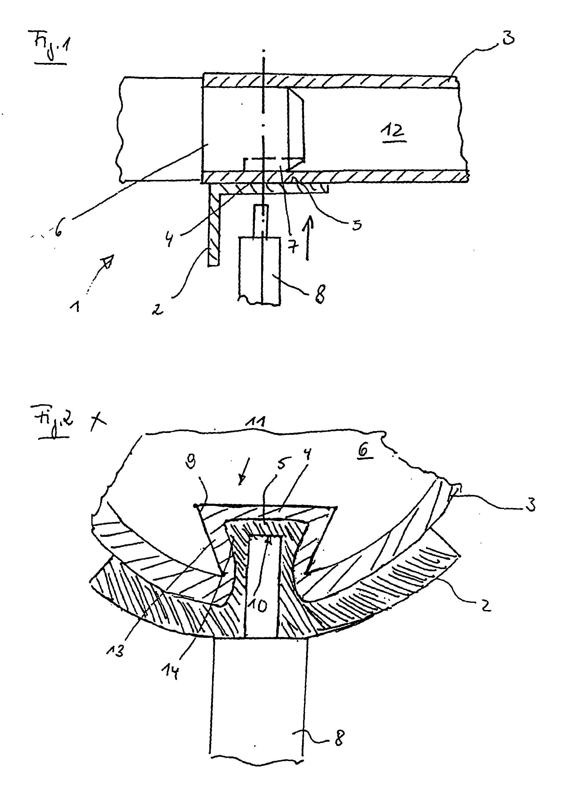 Method and device for securing components on peripherally closed hollow profiles