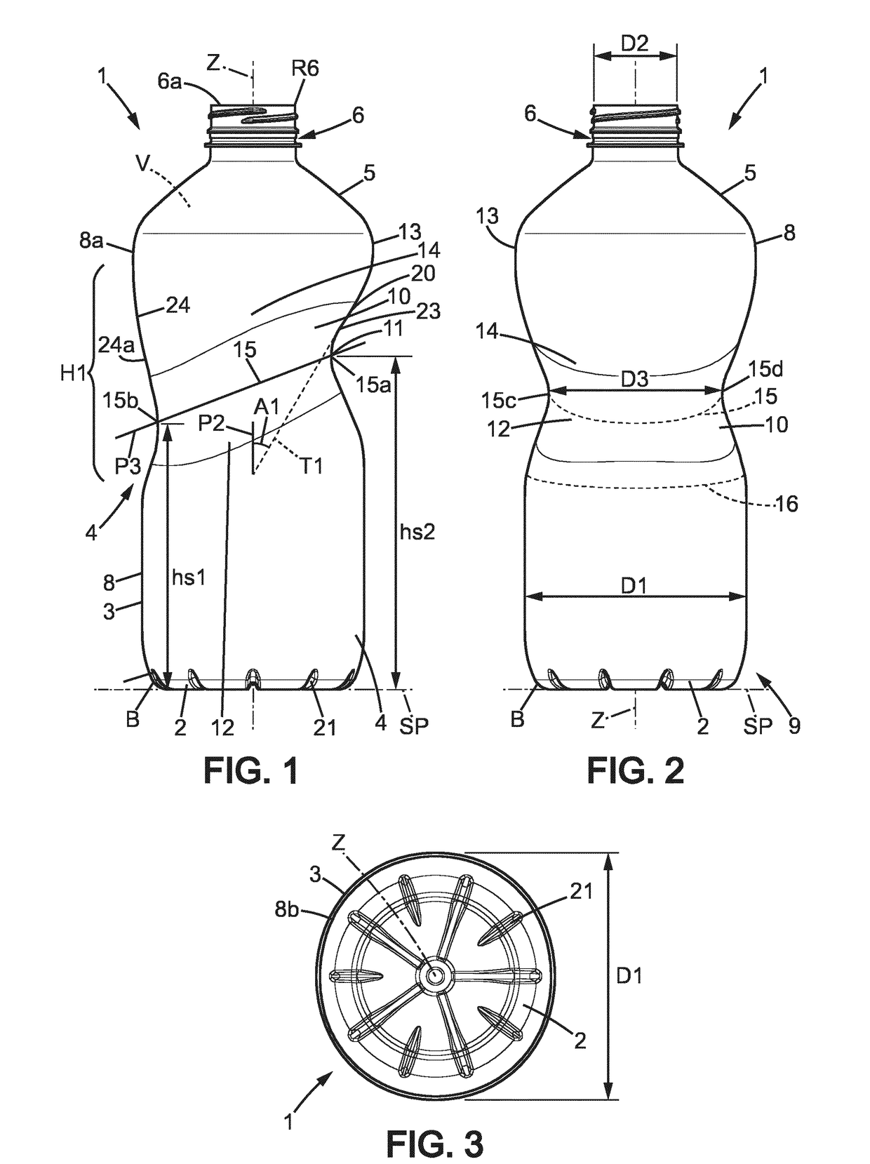 Plastic bottle with an annular gripping portion