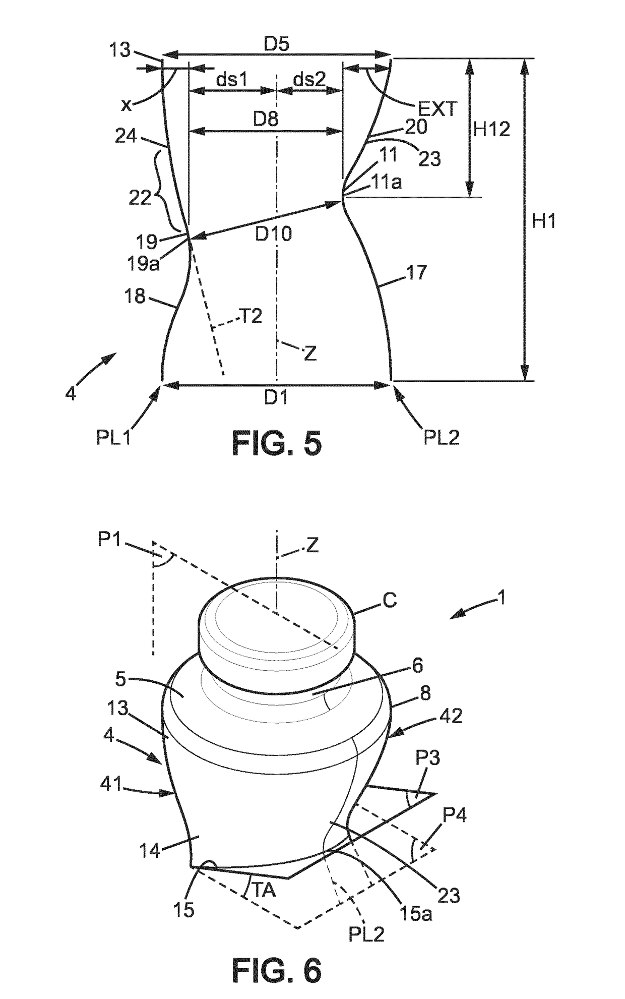 Plastic bottle with an annular gripping portion