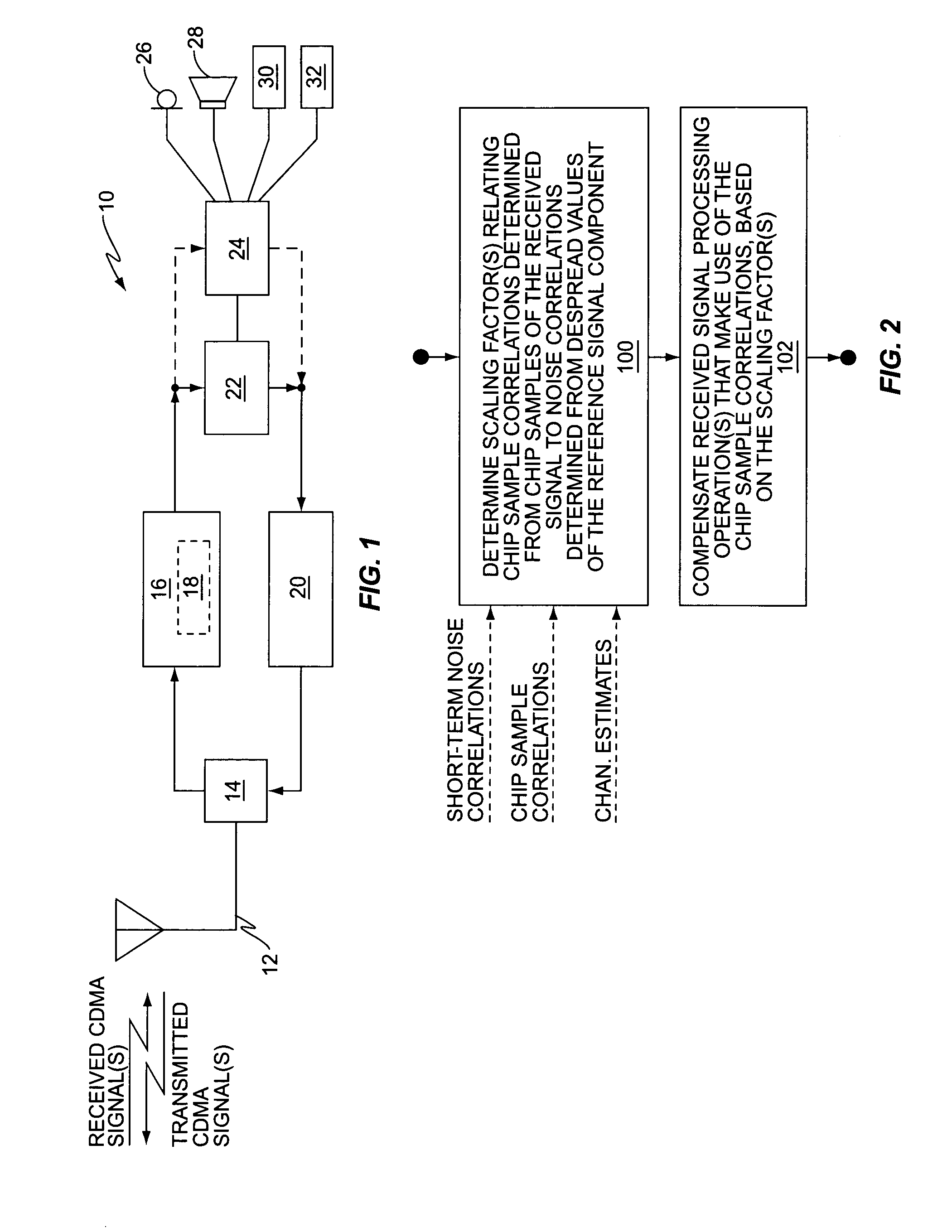 Method and apparatus for using chip sample correlations in one or more received signal processing operations