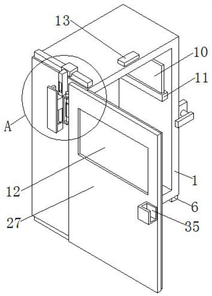 Space-saving automatic turnover door device of high-voltage switch cabinet