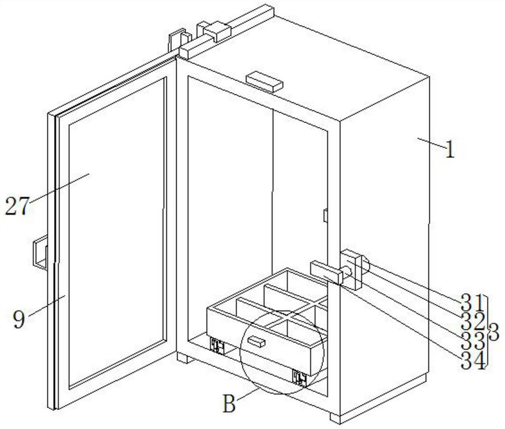 Space-saving automatic turnover door device of high-voltage switch cabinet