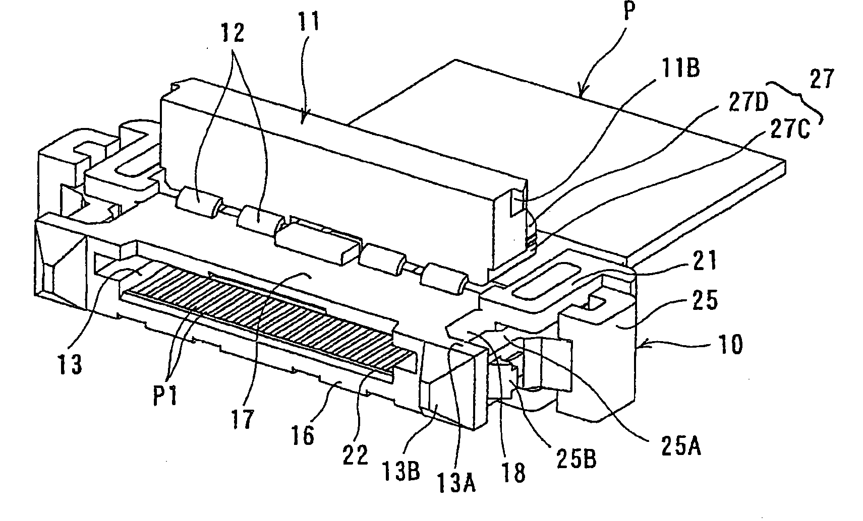 Electric connector for flat type conductor