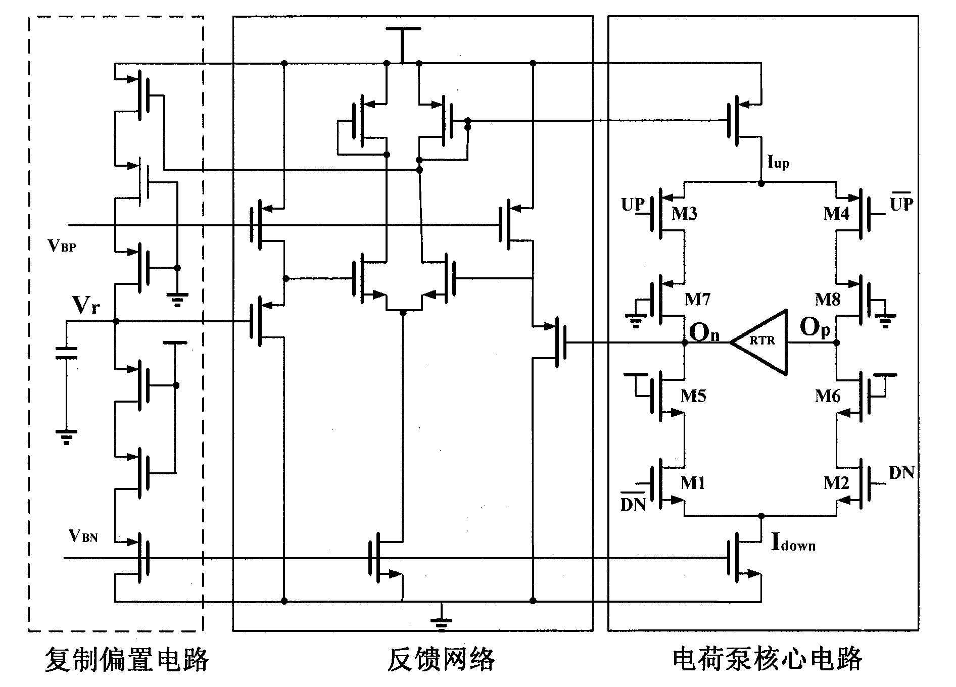 Automatic-tracking current type charge pump for phase-locking loop