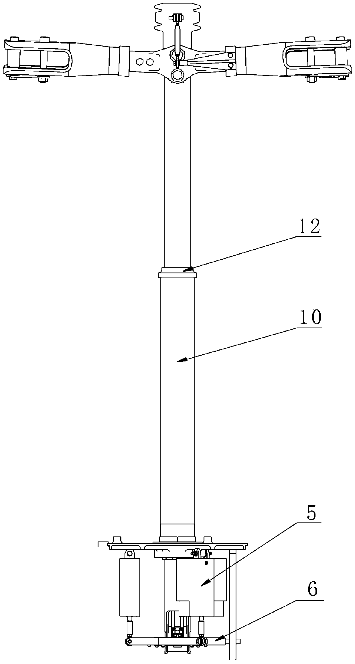 Rotor wing lifting mechanism for coaxial double rotor wings and flying device