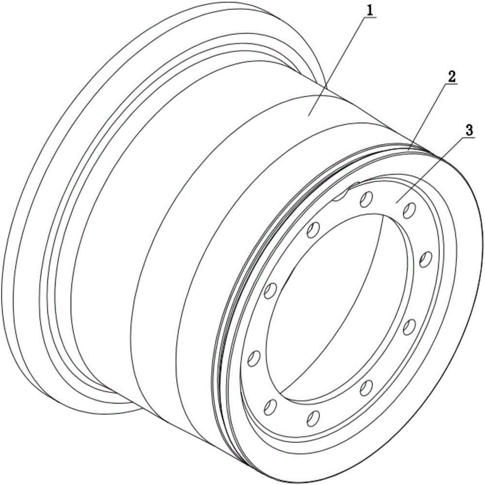 Non-welding unequal-thickness wheel of wheel type construction mechanical vehicle and machining process thereof