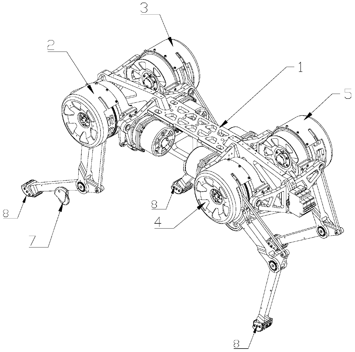 Wheel-leg combined quadruped robot