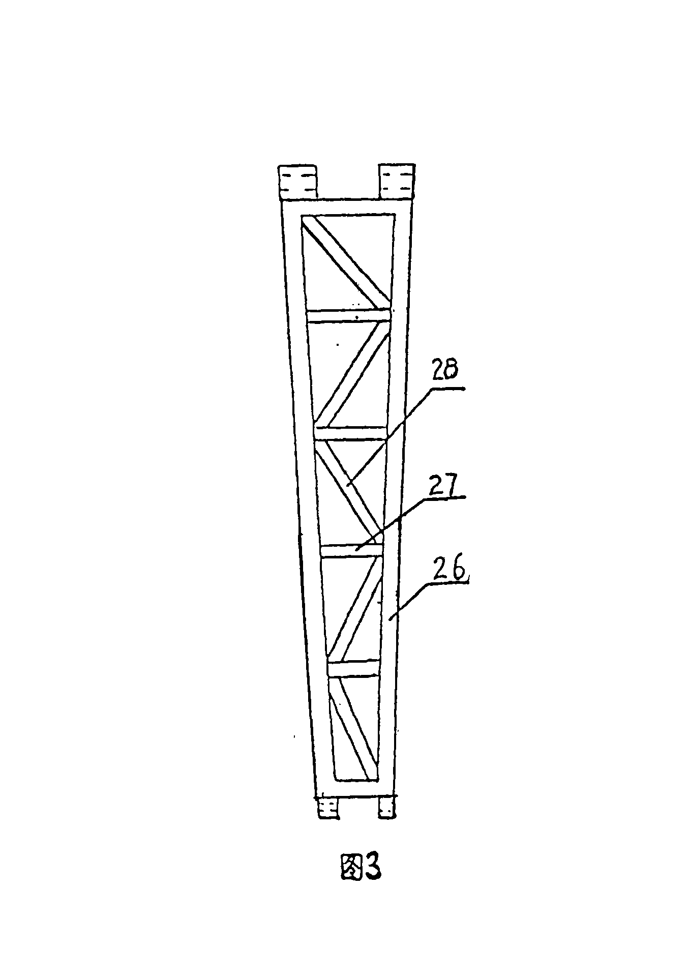 Non-middle-frusta steel gate capable of lodging