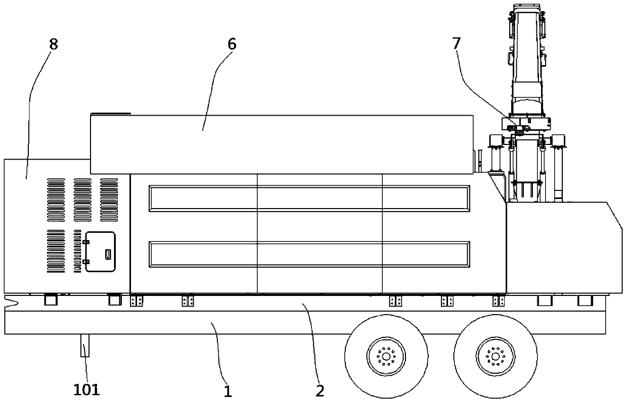 Automatic sand throwing fire extinguishing device and articulated vehicle