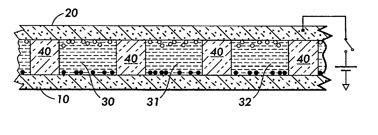 Spacer layer for electrophoretic display device