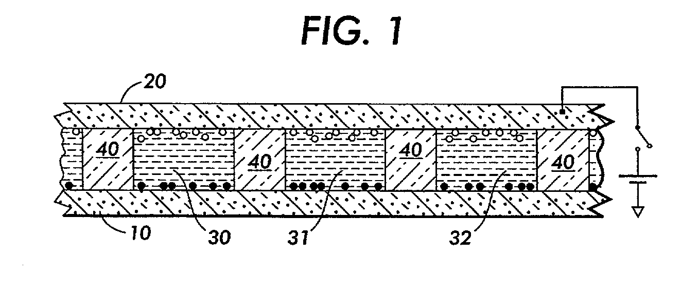 Spacer layer for electrophoretic display device