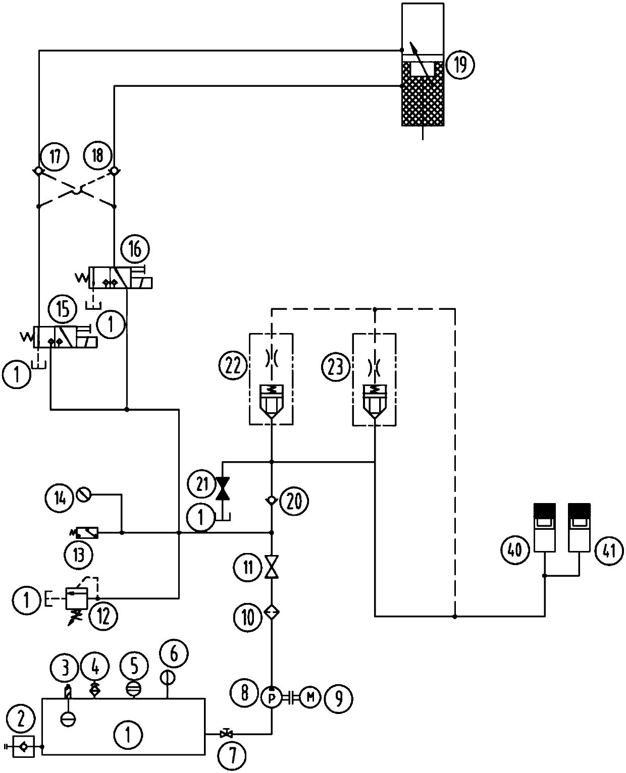 Hydraulic control system for straight-stroke gas-liquid linkage actuating mechanism