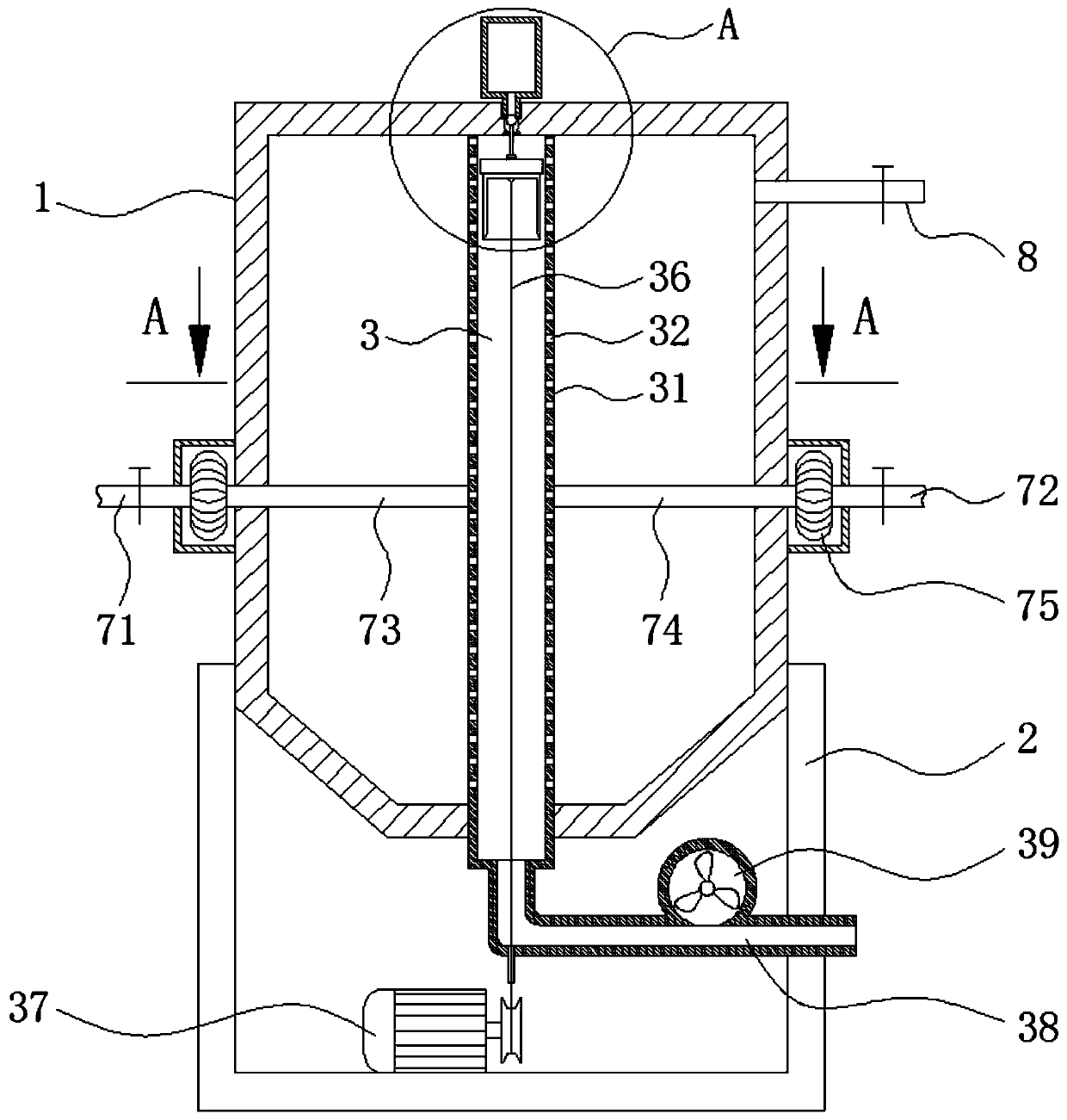 Centrifugal force based rotary sewage pre-treatment device