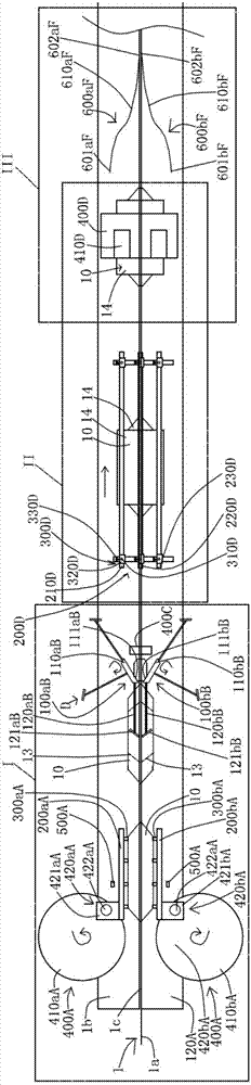 Semi-formed product integral machining device of three-layer composite bag