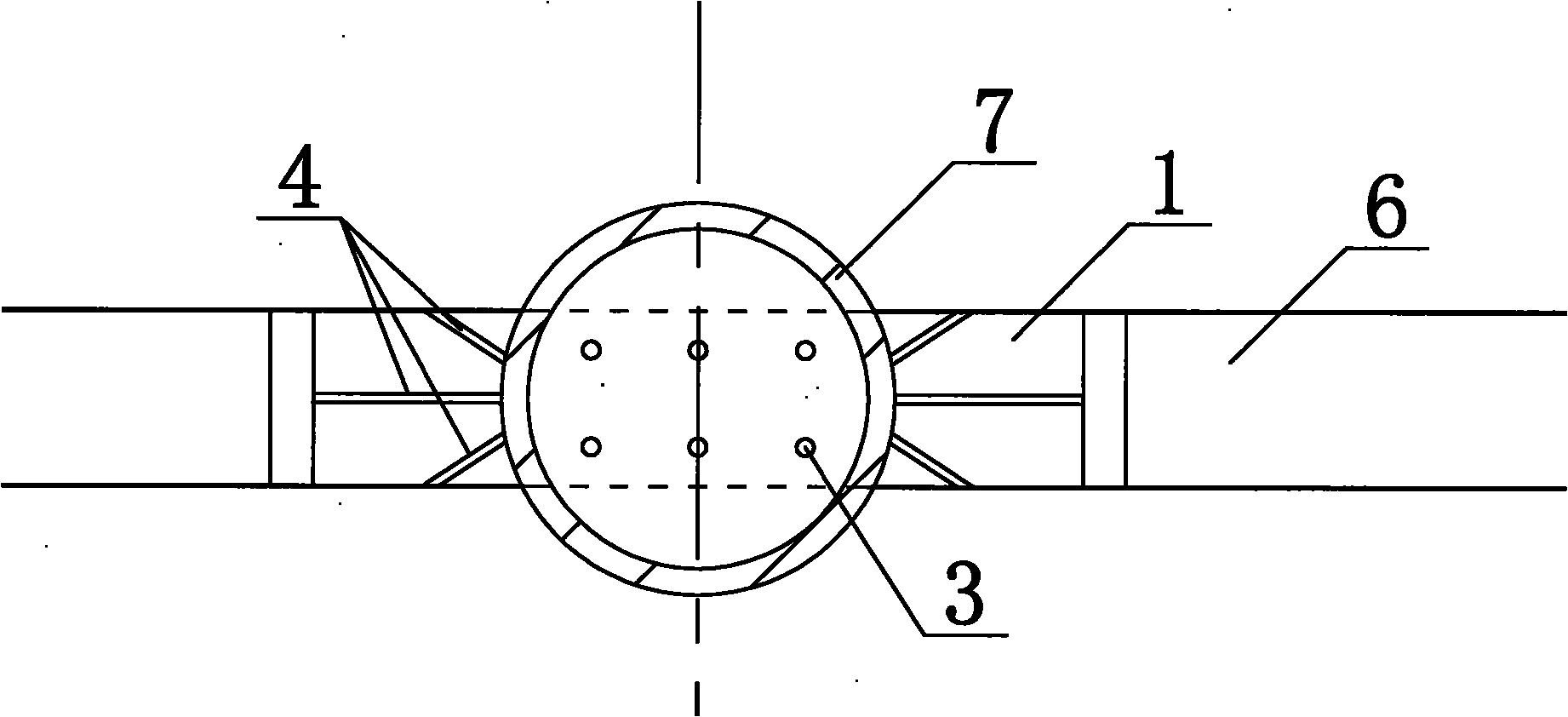 Connection structure for concrete-filled circular steel tubular pier column and concrete cover beam