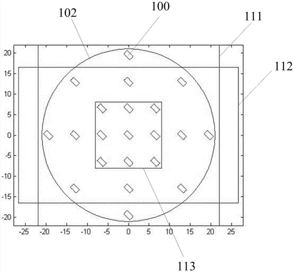 Light spot layout structure, surface shape measurement method and exposure field control value calculation method