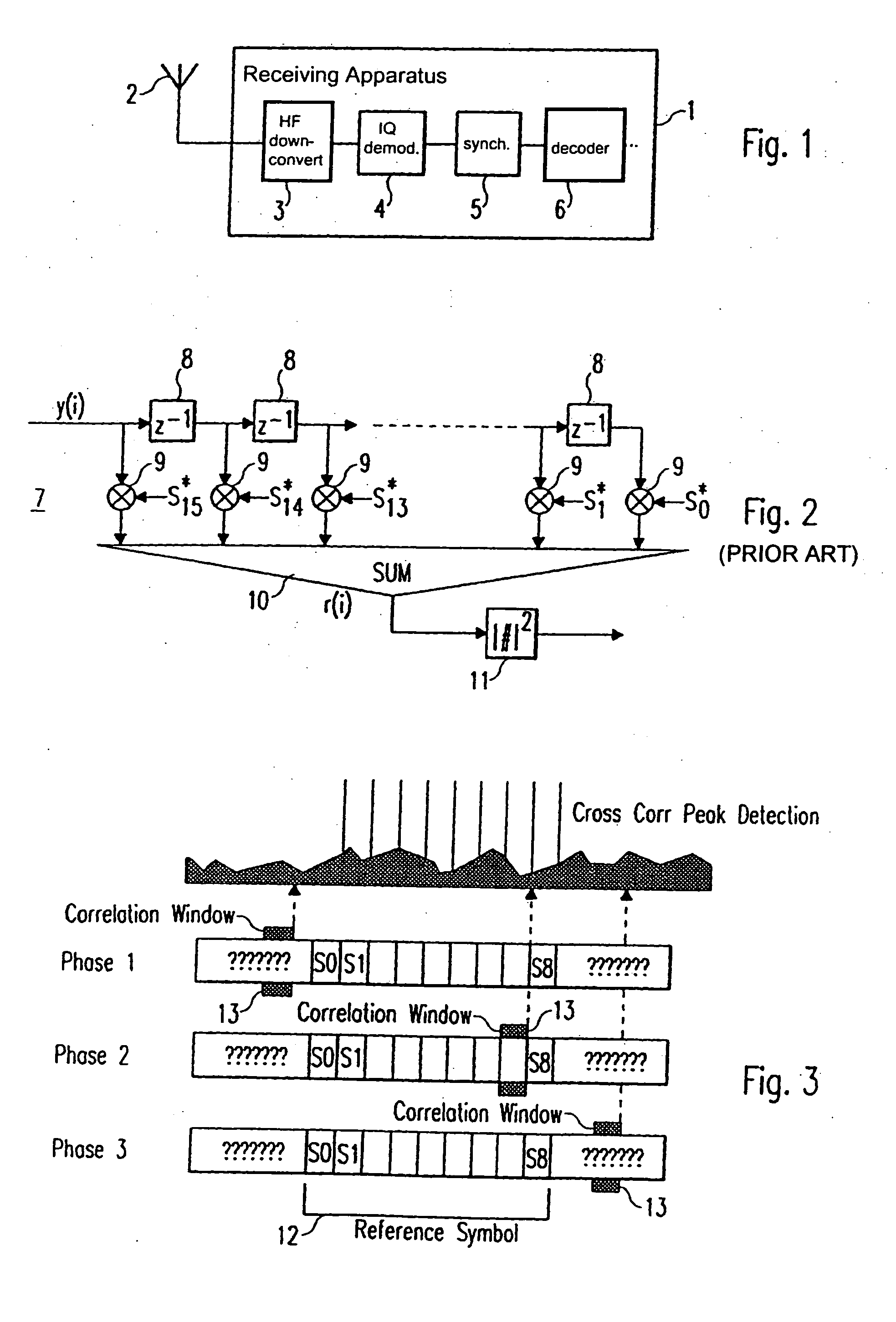 Receiving apparatus and synchronising method for a digital telecommunication system