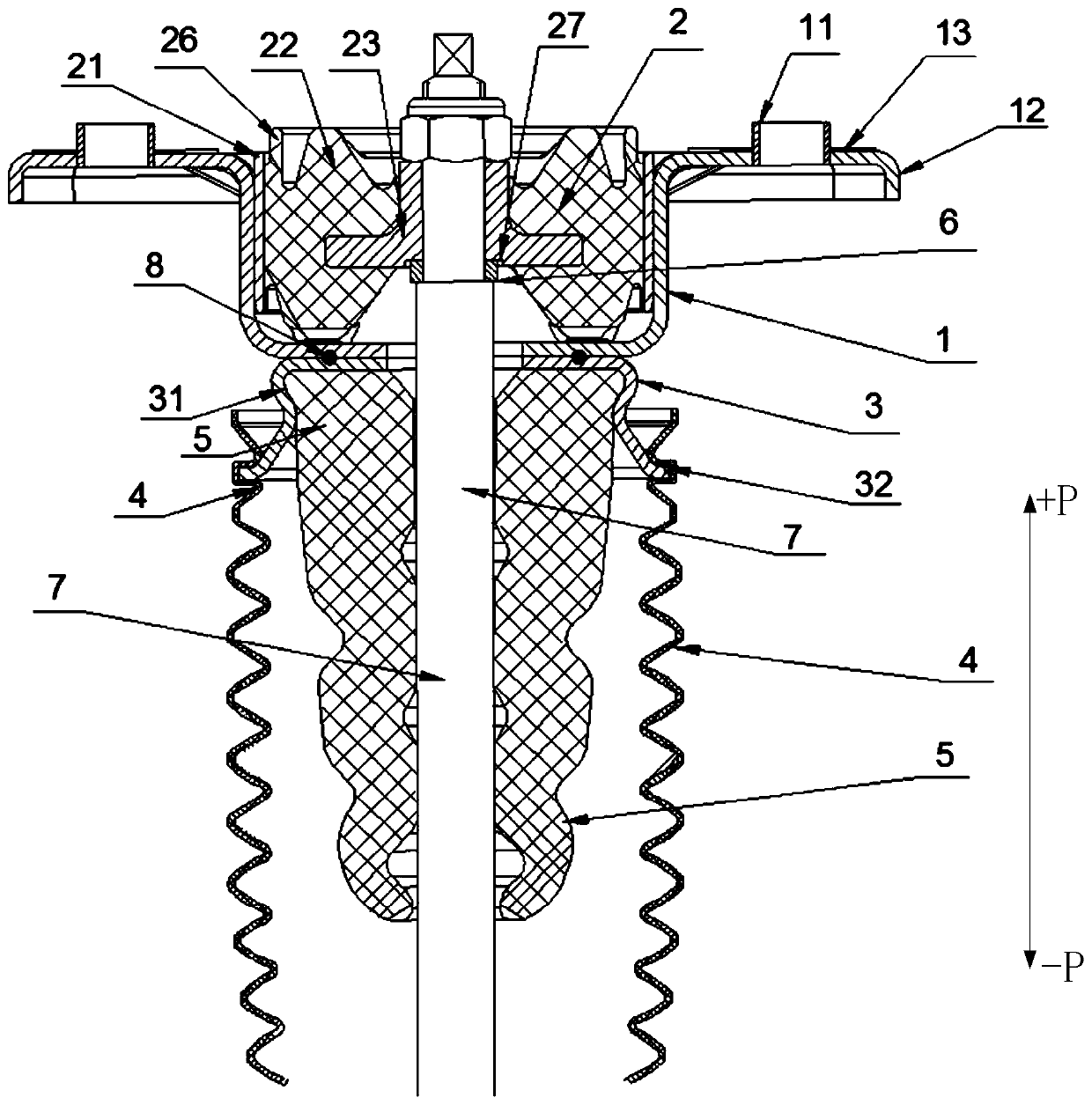 Connecting device of rear shock absorber and automobile