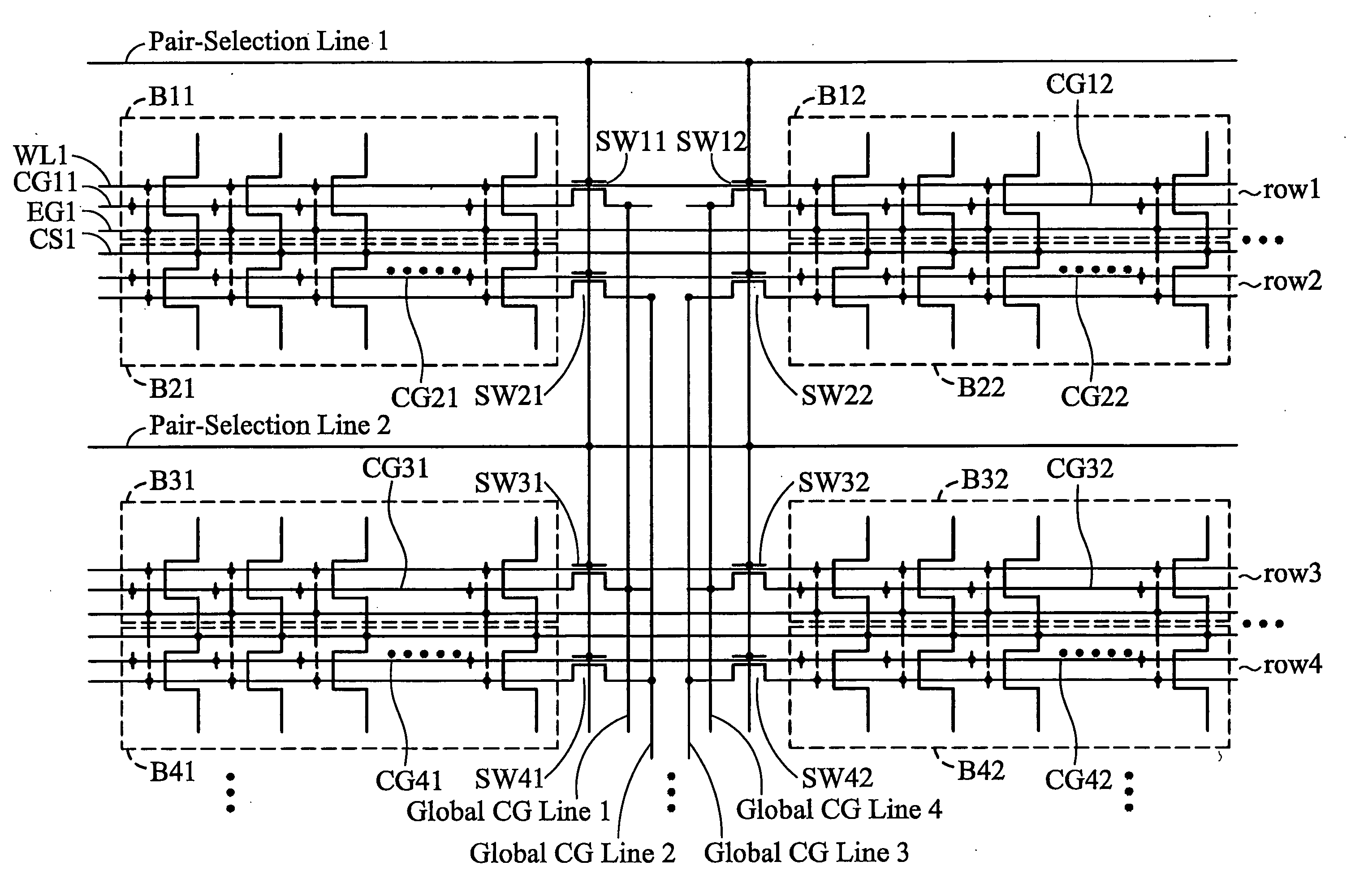 Program and erase methods and structures for byte-alterable flash memory