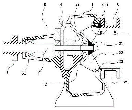 Water ring type sealing mixed-flow pump