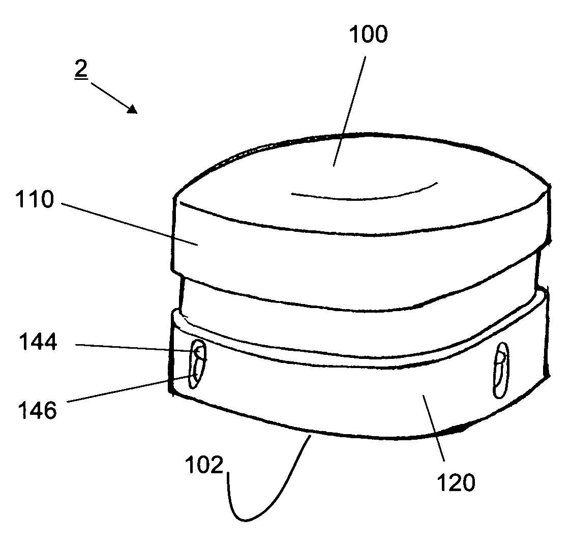 Artificial disc prosthesis for replacing a damaged nucleus