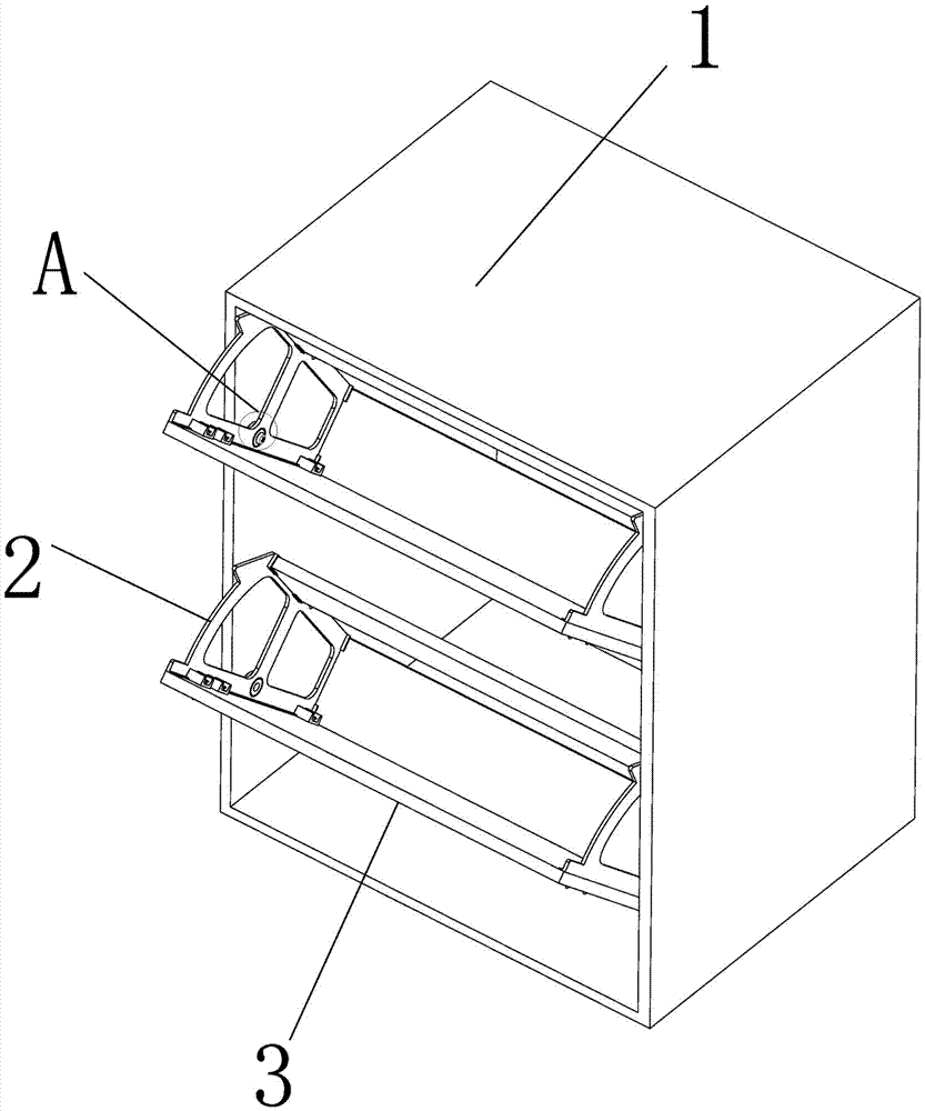Lateral-turning ultrathin shoe cabinet structure