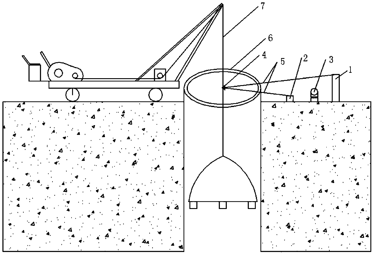 Device for rapidly detecting hole shift of boring cast-in-situ pile and using method thereof