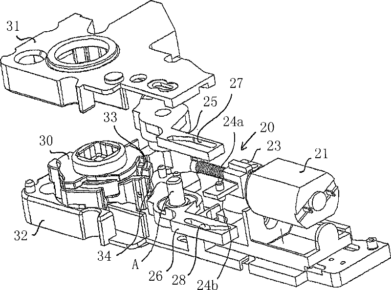 A device for mechanical guiding, a lock module and a lock device comprising such a device