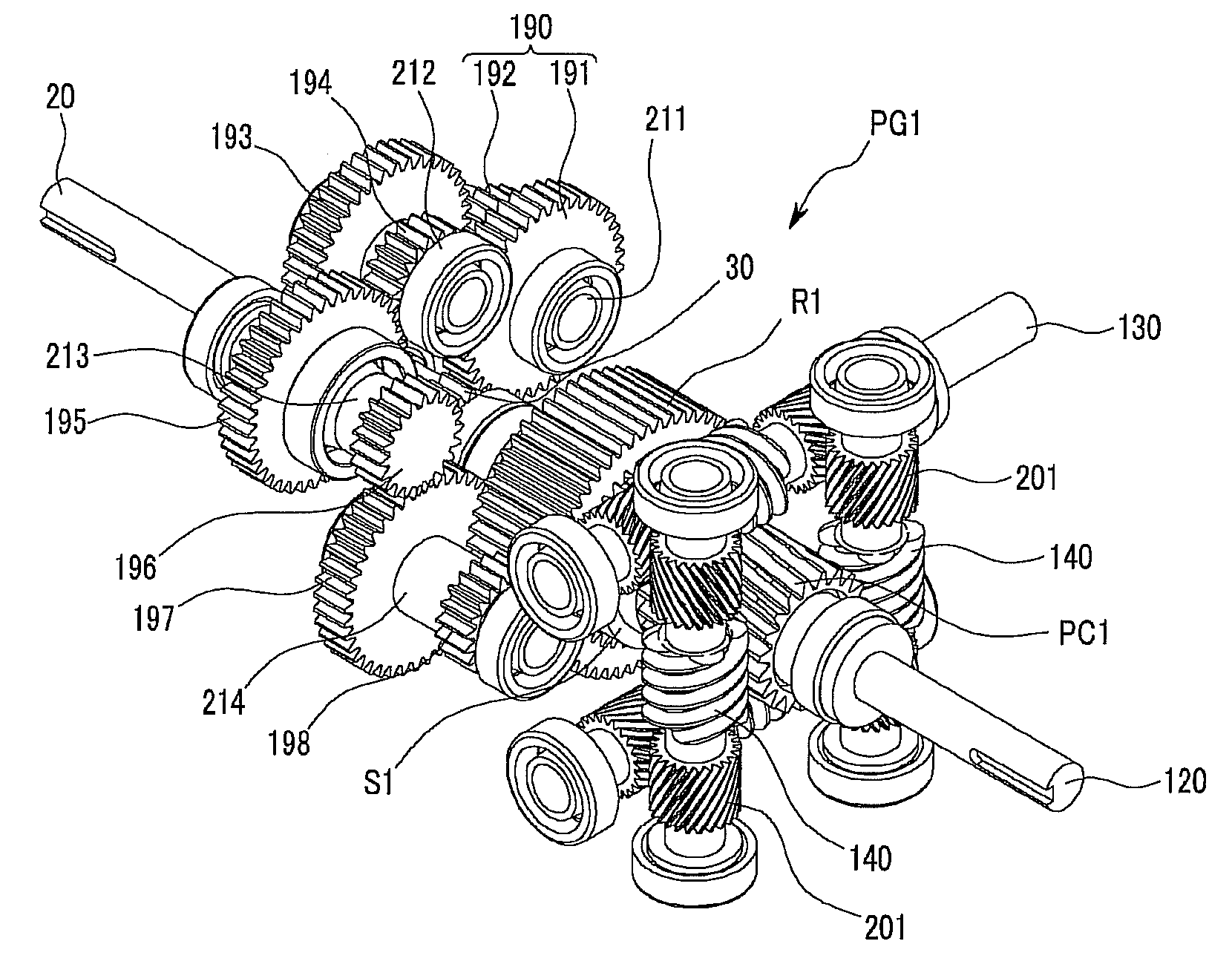 Planetary gear set and power transmitting apparatus and use of the same